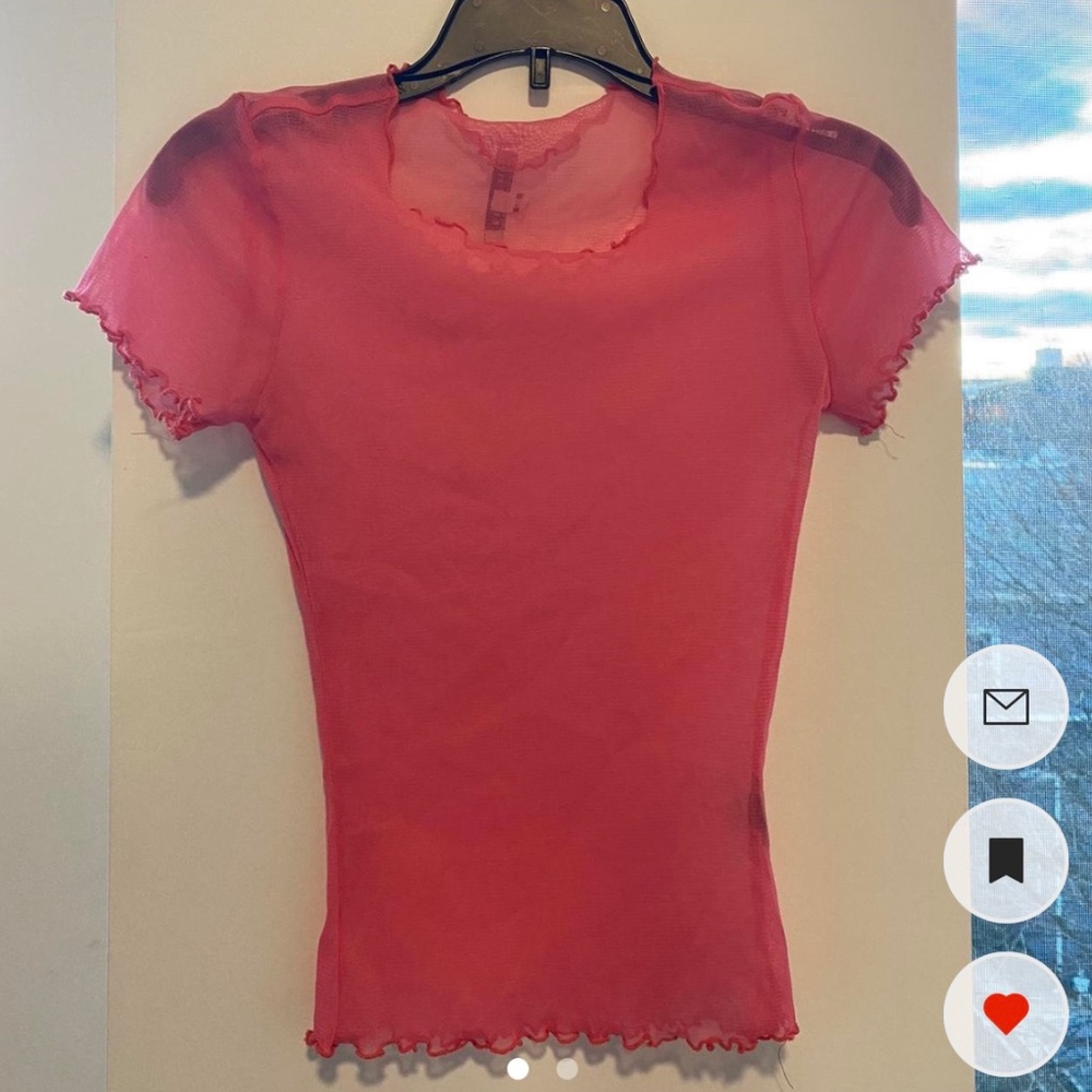 Priscavera Mesh Baby Tee Short Sleeve Pink